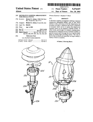 Empire Decorative Lighting Arrangement for Special Events Patent #5274537.pdf preview