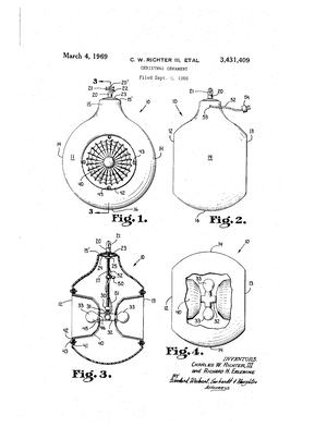 General Plastics Christmas Ornament Patent #3431409.pdf preview