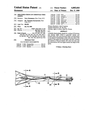 Mr. Christmas Sheathed String of Christmas Tree Lights Patent #4885664.pdf preview