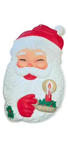 Santa with Candle Plaque photo