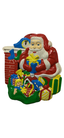 Large Santa by the Fireplace Plaque photo