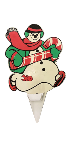 Snowman with Candy Cane photo