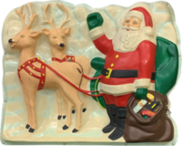 Raylite Electric 16"H x 19"W Santa with Reindeer Plaque #362 preview