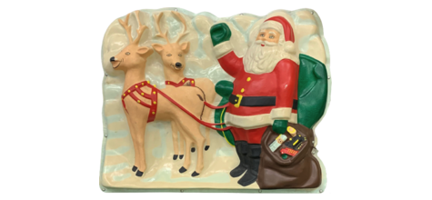 Santa with Reindeer Plaque photo