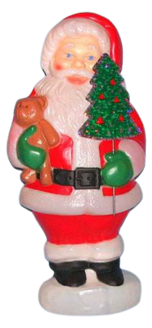 Santa with Teddy and Christmas Tree photo